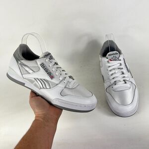 Reebok Phase 1 Pro MU Men's 9 White Leather Lace Up Low Running Athletic Shoes